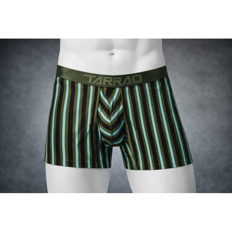 TARRAO - BOXER MICROFIBRA RAYAS VERDE MILITAR 421