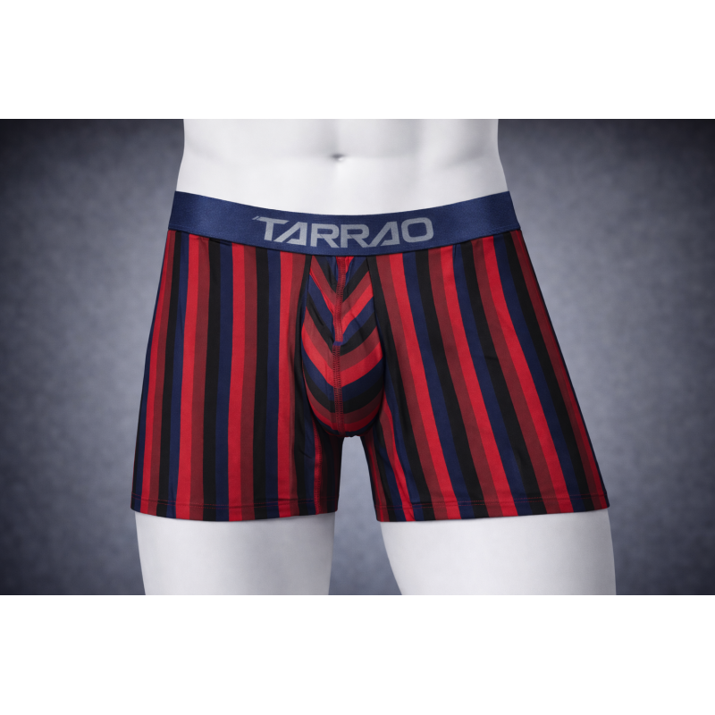 TARRAO - BOXER MICROFIBRA RAYAS VINOTINTO 477
